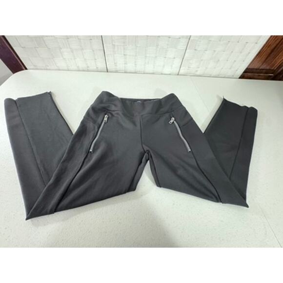 "Te Verde" Black ,Stretch Pants, Warm, Zipper, Gym, Yoga, Comfy, Workout Pants - Picture 5 of 5